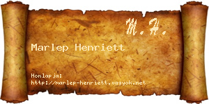 Marlep Henriett névjegykártya